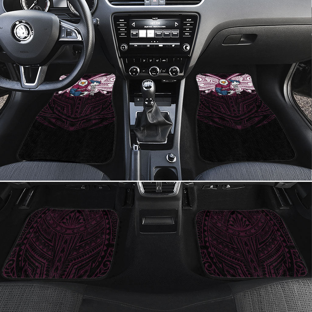 Custom Manly Warringah Sea Eagles Car Mats Sea Eagle Warrior Polynesia Islander Rugby Mascot