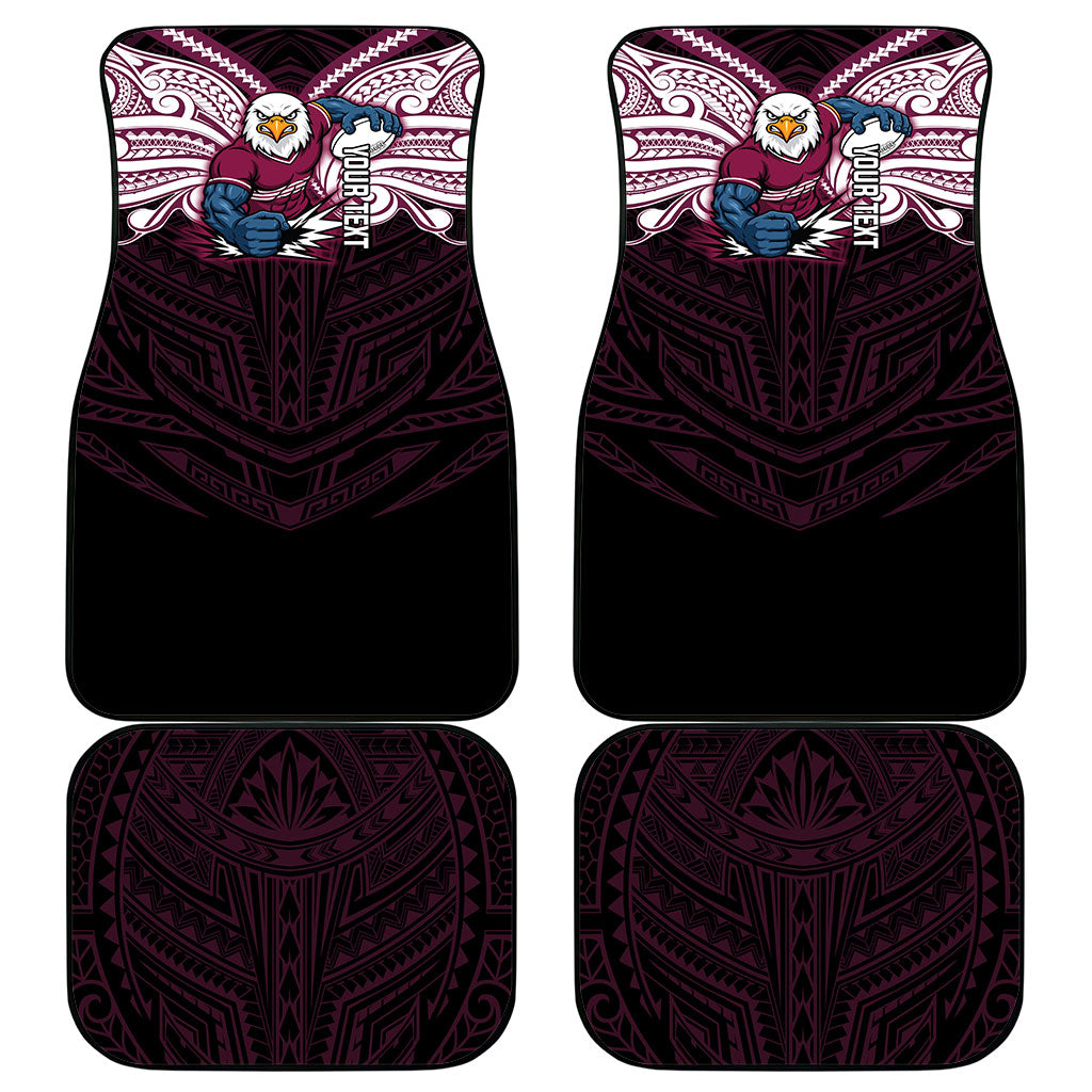 Custom Manly Warringah Sea Eagles Car Mats Sea Eagle Warrior Polynesia Islander Rugby Mascot
