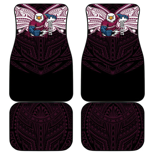 Custom Manly Warringah Sea Eagles Car Mats Sea Eagle Warrior Polynesia Islander Rugby Mascot