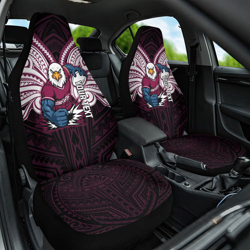 Custom Manly Warringah Sea Eagles Car Seat Cover Sea Eagle Warrior Polynesia Islander Rugby Mascot