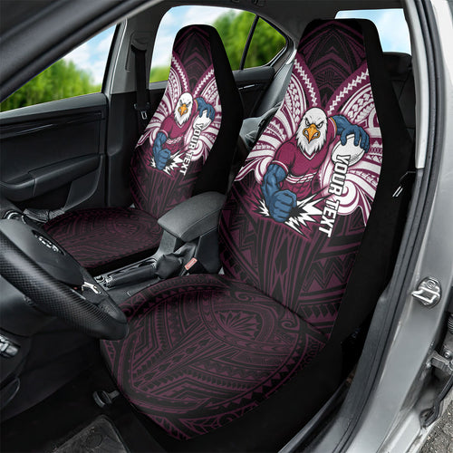 Custom Manly Warringah Sea Eagles Car Seat Cover Sea Eagle Warrior Polynesia Islander Rugby Mascot
