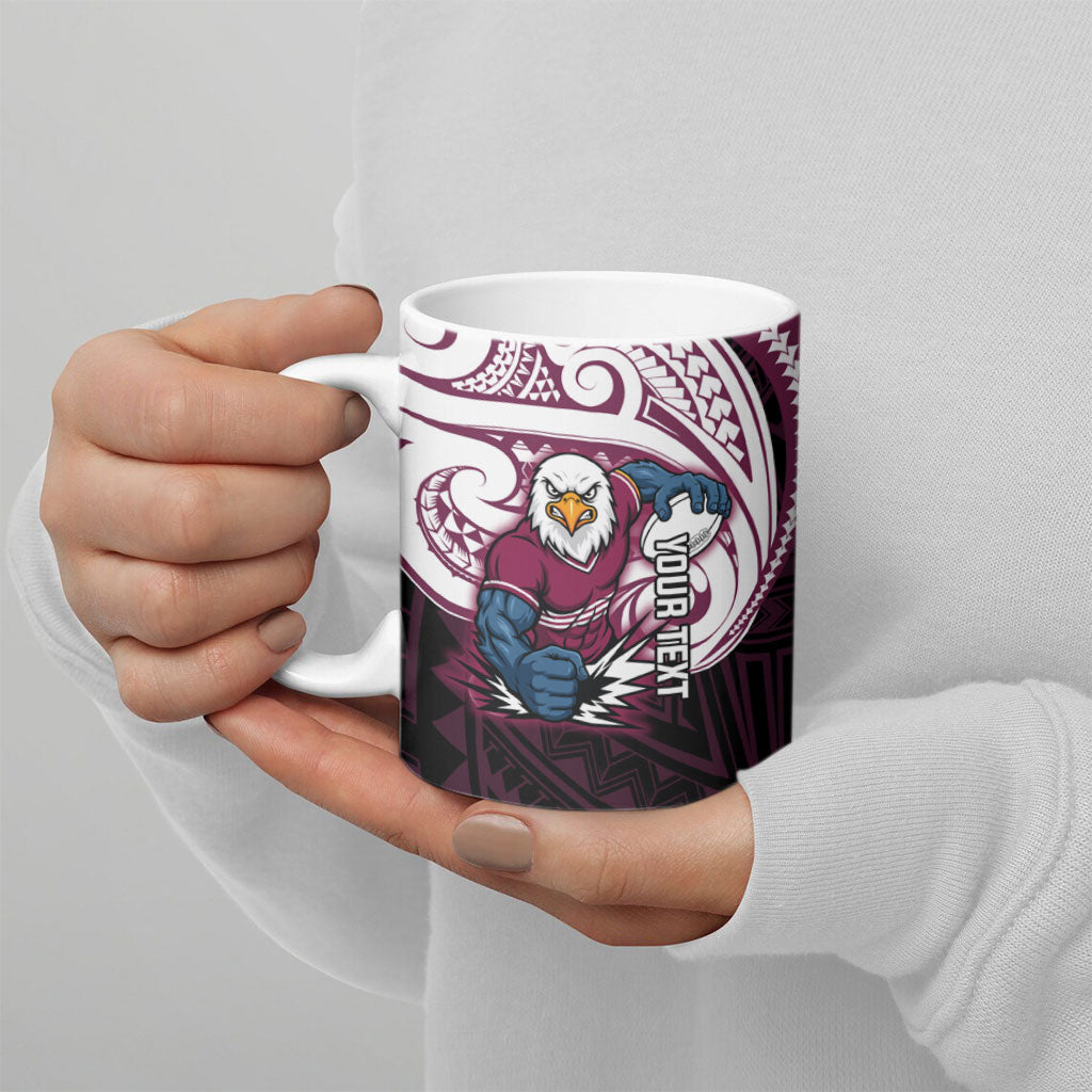 Custom Manly Warringah Sea Eagles Ceramic Mug Sea Eagle Warrior Polynesia Islander Rugby Mascot