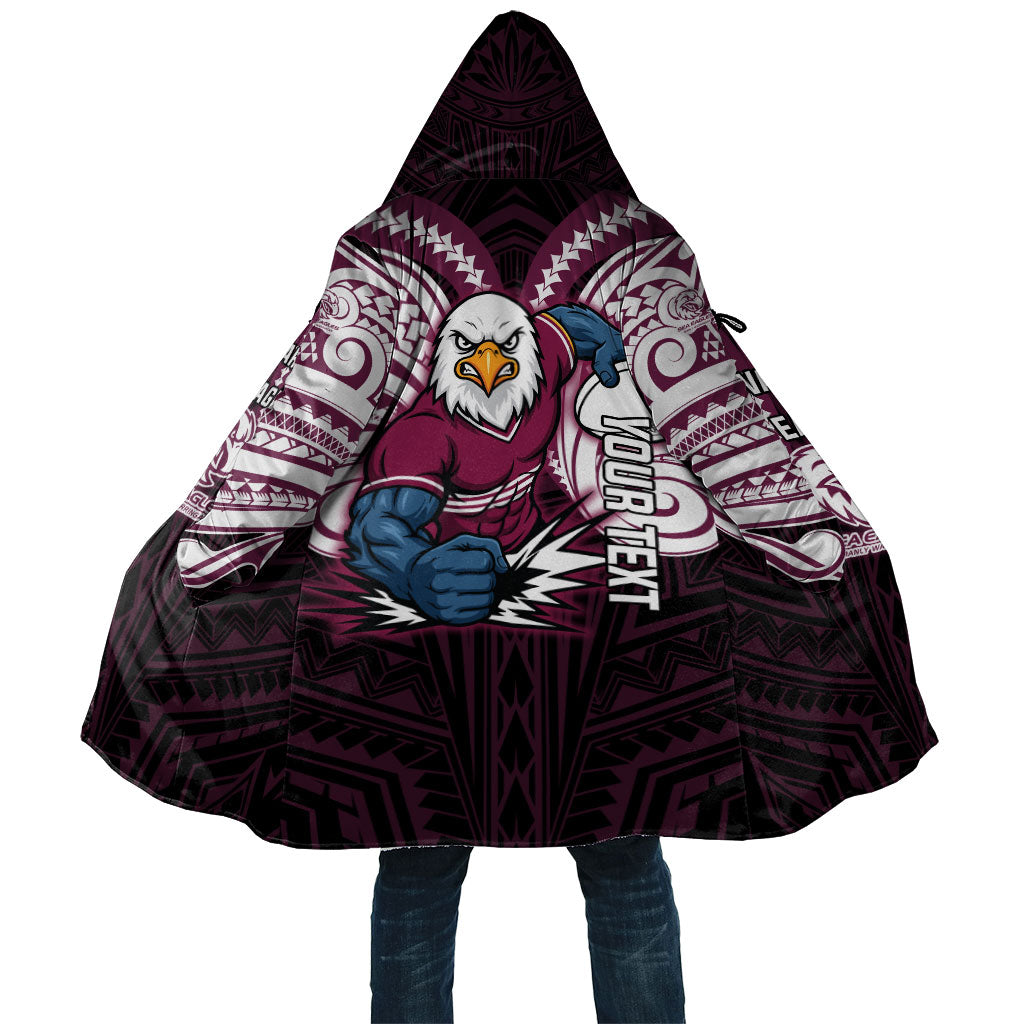 Custom Manly Warringah Sea Eagles Cloak Sea Eagle Warrior Polynesia Islander Rugby Mascot