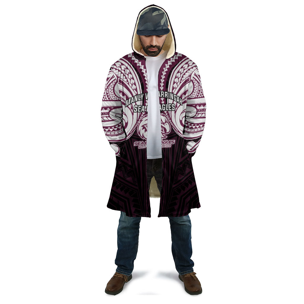 Custom Manly Warringah Sea Eagles Cloak Sea Eagle Warrior Polynesia Islander Rugby Mascot