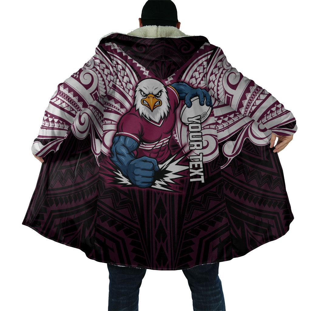 Custom Manly Warringah Sea Eagles Cloak Sea Eagle Warrior Polynesia Islander Rugby Mascot