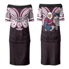 Custom Manly Warringah Sea Eagles Couples Matching Puletasi and Hawaiian Shirt Sea Eagle Warrior Polynesia Islander Rugby Mascot