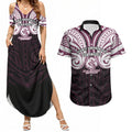 Custom Manly Warringah Sea Eagles Couples Matching Summer Maxi Dress and Hawaiian Shirt Sea Eagle Warrior Polynesia Islander Rugby Mascot