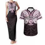 Custom Manly Warringah Sea Eagles Couples Matching Tank Maxi Dress and Hawaiian Shirt Sea Eagle Warrior Polynesia Islander Rugby Mascot