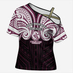 Custom Manly Warringah Sea Eagles Cross Shoulder Shirt Sea Eagle Warrior Polynesia Islander Rugby Mascot