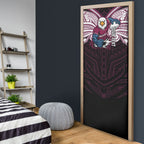 Custom Manly Warringah Sea Eagles Door Cover Sea Eagle Warrior Polynesia Islander Rugby Mascot