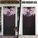 Custom Manly Warringah Sea Eagles Door Cover Sea Eagle Warrior Polynesia Islander Rugby Mascot