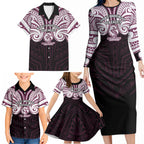 Custom Manly Warringah Sea Eagles Family Matching Long Sleeve Bodycon Dress and Hawaiian Shirt Sea Eagle Warrior Polynesia Islander Rugby Mascot