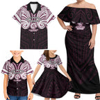 Custom Manly Warringah Sea Eagles Family Matching Off Shoulder Maxi Dress and Hawaiian Shirt Sea Eagle Warrior Polynesia Islander Rugby Mascot