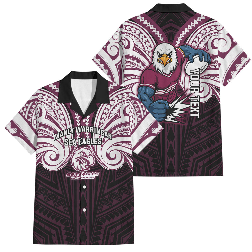 Custom Manly Warringah Sea Eagles Family Matching Summer Maxi Dress and Hawaiian Shirt Sea Eagle Warrior Polynesia Islander Rugby Mascot