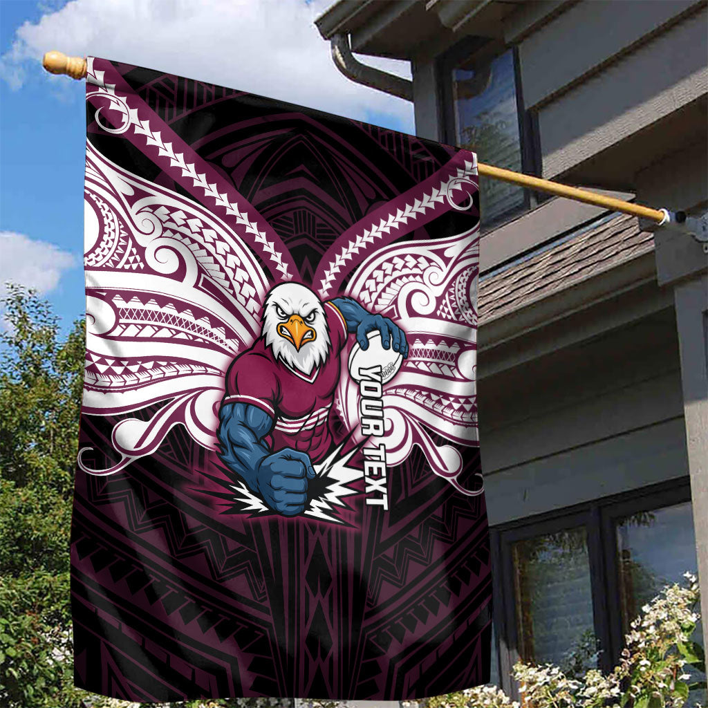 Custom Manly Warringah Sea Eagles Garden Flag Sea Eagle Warrior Polynesia Islander Rugby Mascot