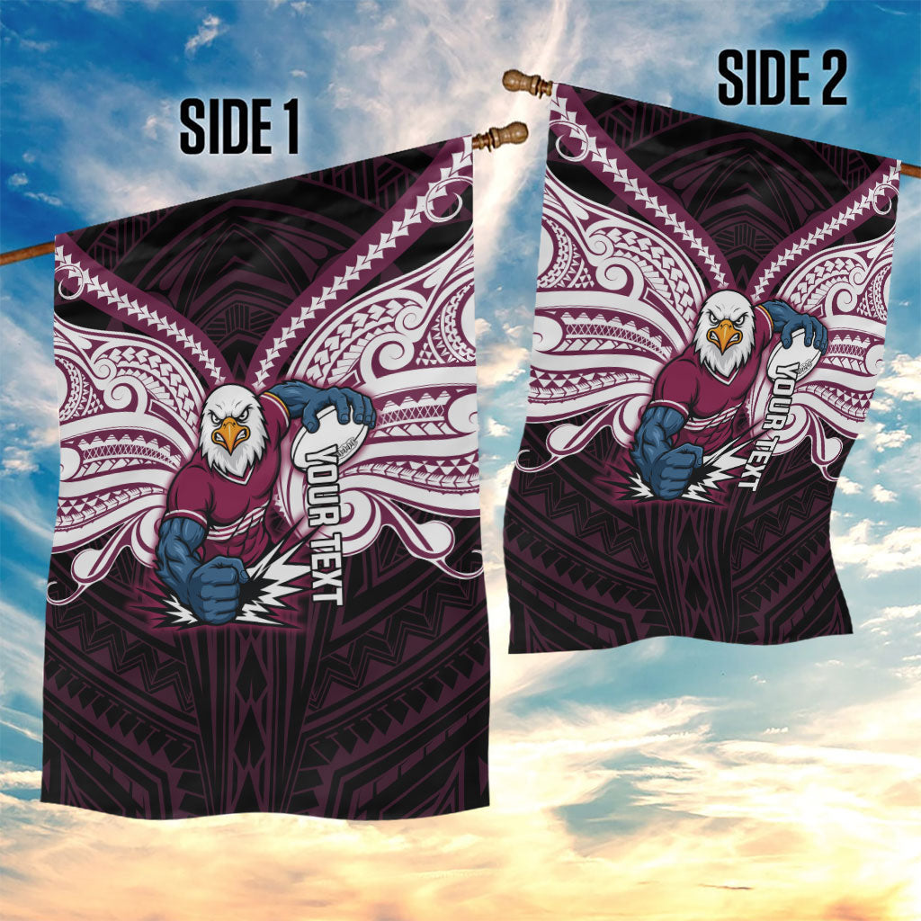 Custom Manly Warringah Sea Eagles Garden Flag Sea Eagle Warrior Polynesia Islander Rugby Mascot