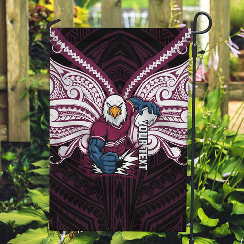 Custom Manly Warringah Sea Eagles Garden Flag Sea Eagle Warrior Polynesia Islander Rugby Mascot