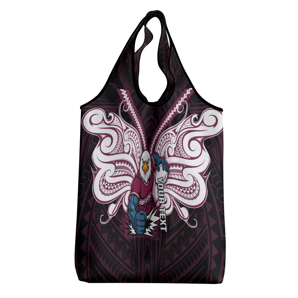 Custom Manly Warringah Sea Eagles Grocery Bag Sea Eagle Warrior Polynesia Islander Rugby Mascot