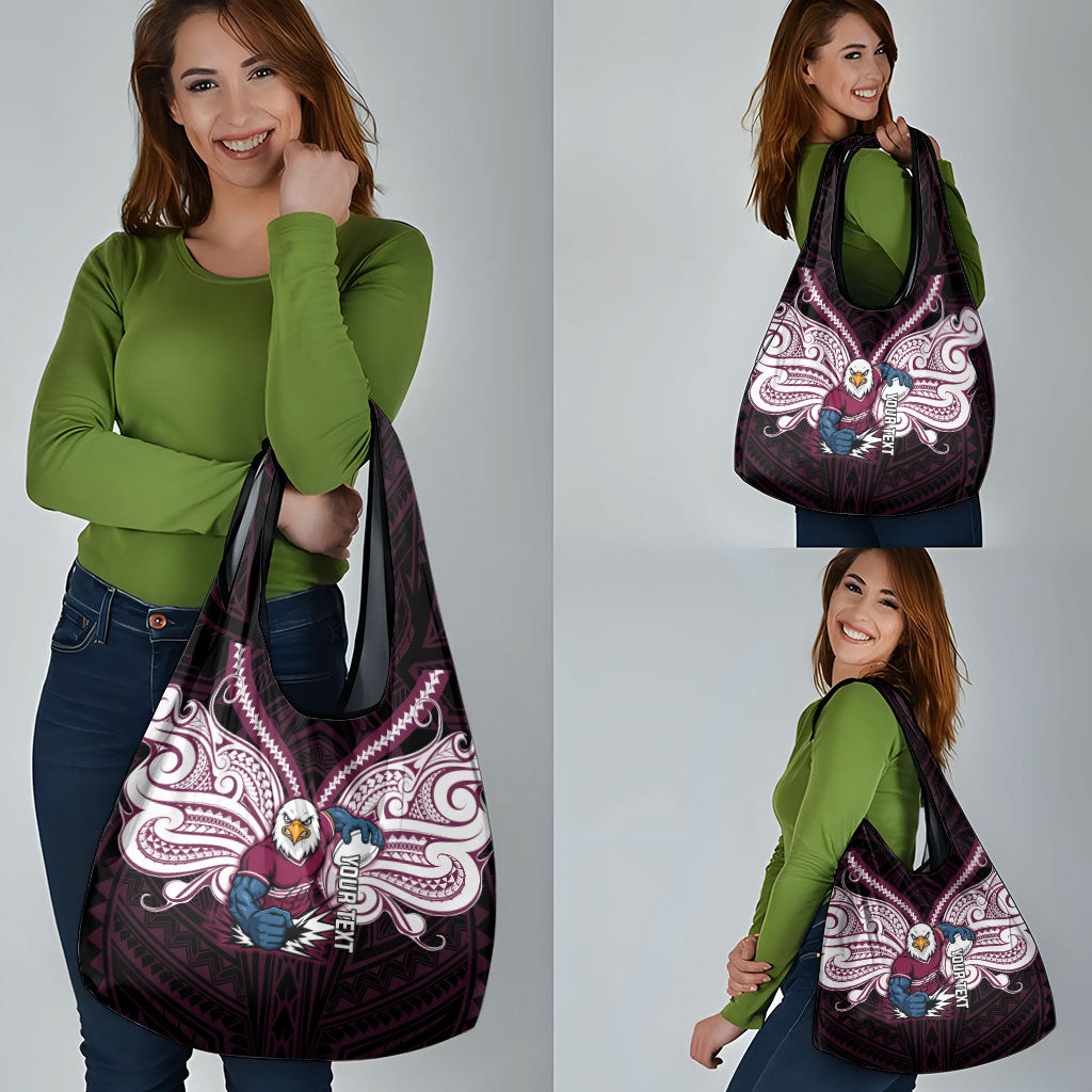 Custom Manly Warringah Sea Eagles Grocery Bag Sea Eagle Warrior Polynesia Islander Rugby Mascot