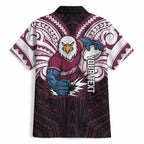 Custom Manly Warringah Sea Eagles Hawaiian Shirt Sea Eagle Warrior Polynesia Islander Rugby Mascot