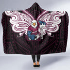 Custom Manly Warringah Sea Eagles Hooded Blanket Sea Eagle Warrior Polynesia Islander Rugby Mascot