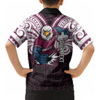 Custom Manly Warringah Sea Eagles Kid Hawaiian Shirt Sea Eagle Warrior Polynesia Islander Rugby Mascot