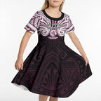 Custom Manly Warringah Sea Eagles Kid Short Sleeve Dress Sea Eagle Warrior Polynesia Islander Rugby Mascot