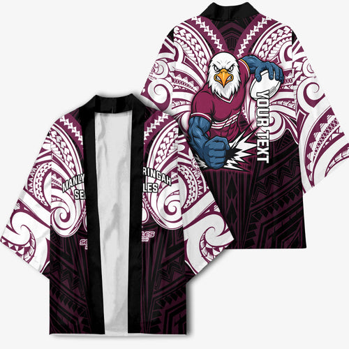Custom Manly Warringah Sea Eagles Kimono Sea Eagle Warrior Polynesia Islander Rugby Mascot