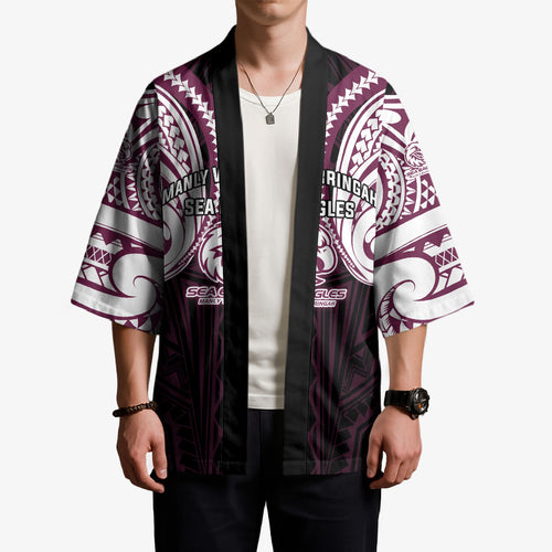 Custom Manly Warringah Sea Eagles Kimono Sea Eagle Warrior Polynesia Islander Rugby Mascot