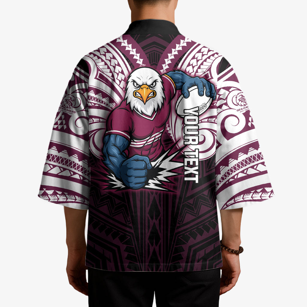 Custom Manly Warringah Sea Eagles Kimono Sea Eagle Warrior Polynesia Islander Rugby Mascot