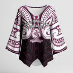 Custom Manly Warringah Sea Eagles Kimono Sleeve Blouse Sea Eagle Warrior Polynesia Islander Rugby Mascot