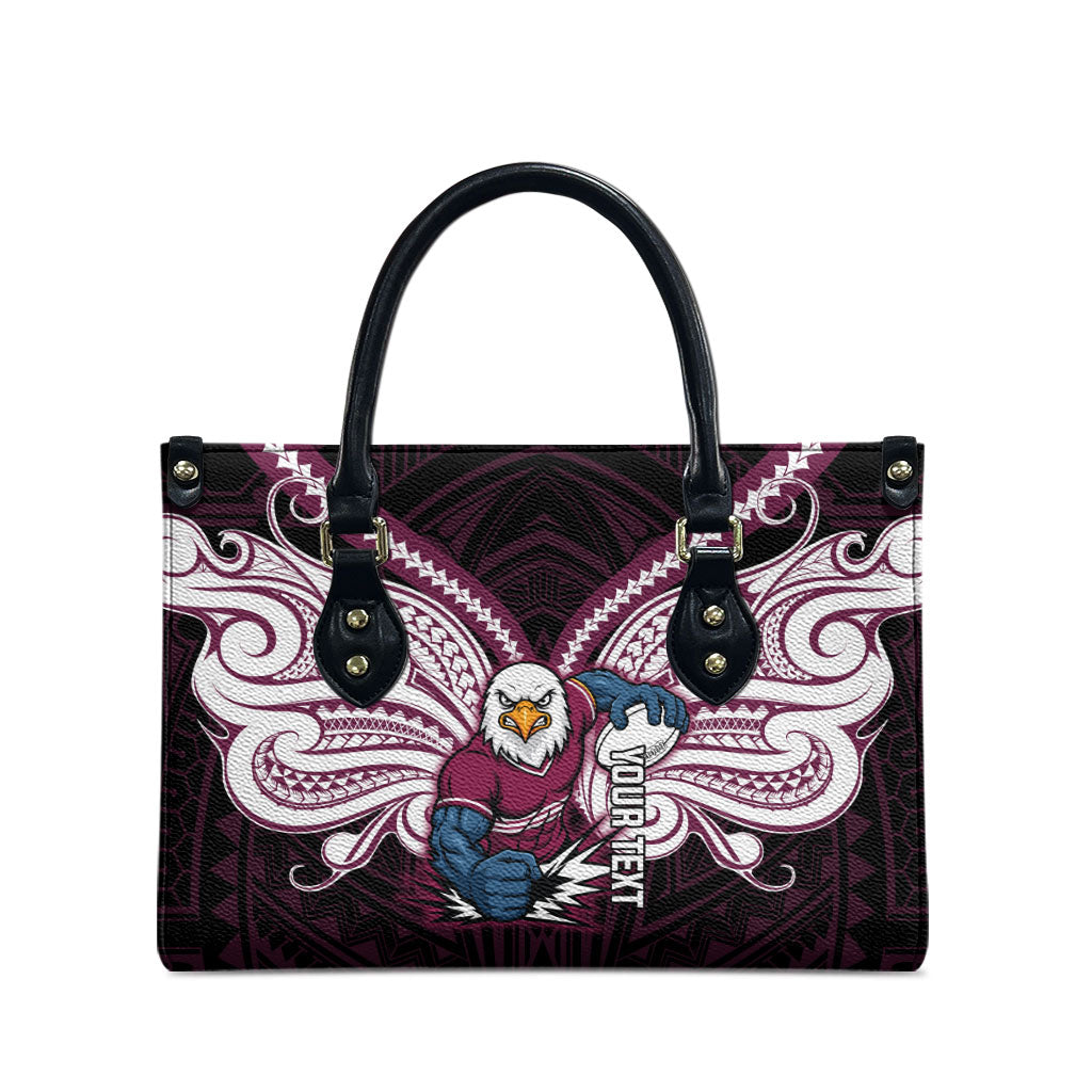 Custom Manly Warringah Sea Eagles Leather Bag Sea Eagle Warrior Polynesia Islander Rugby Mascot