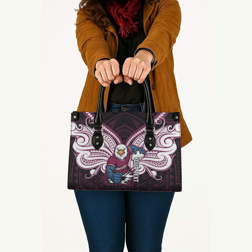Custom Manly Warringah Sea Eagles Leather Bag Sea Eagle Warrior Polynesia Islander Rugby Mascot