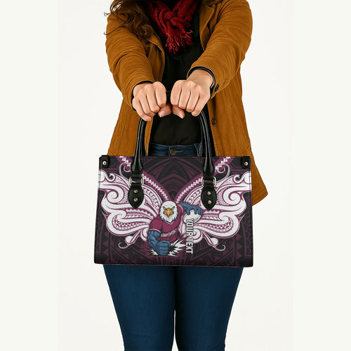 Custom Manly Warringah Sea Eagles Leather Bag Sea Eagle Warrior Polynesia Islander Rugby Mascot