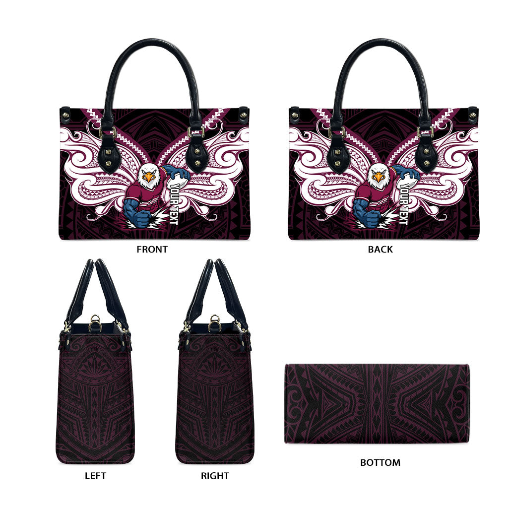 Custom Manly Warringah Sea Eagles Leather Bag Sea Eagle Warrior Polynesia Islander Rugby Mascot
