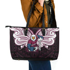 Custom Manly Warringah Sea Eagles Leather Tote Bag Sea Eagle Warrior Polynesia Islander Rugby Mascot