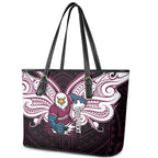 Custom Manly Warringah Sea Eagles Leather Tote Bag Sea Eagle Warrior Polynesia Islander Rugby Mascot