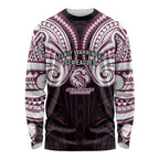 Custom Manly Warringah Sea Eagles Long Sleeve Shirt Sea Eagle Warrior Polynesia Islander Rugby Mascot