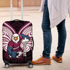 Custom Manly Warringah Sea Eagles Luggage Cover Sea Eagle Warrior Polynesia Islander Rugby Mascot