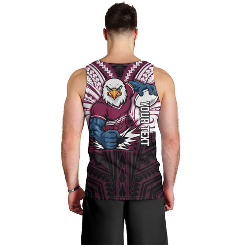 Custom Manly Warringah Sea Eagles Men Tank Top Sea Eagle Warrior Polynesia Islander Rugby Mascot