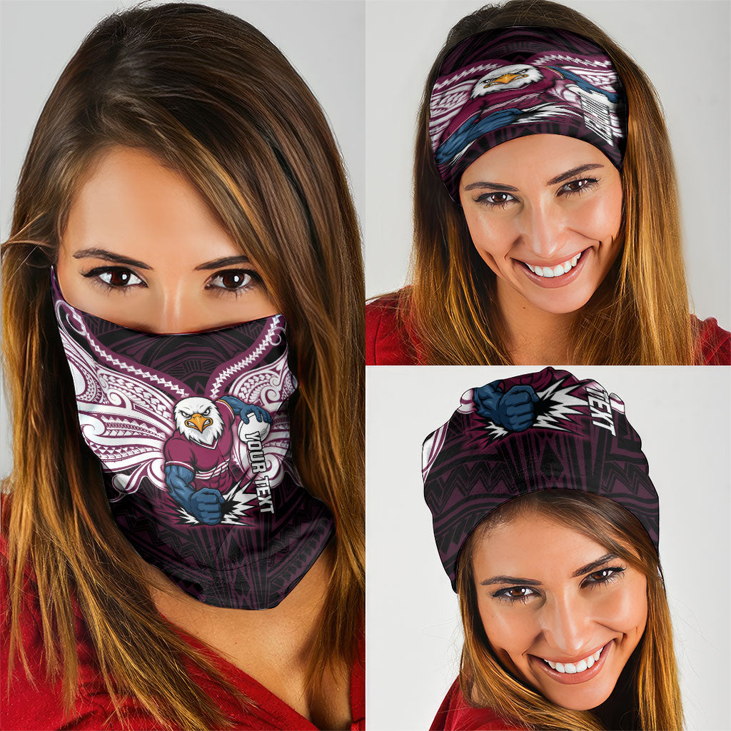 Custom Manly Warringah Sea Eagles Neck Gaiter Sea Eagle Warrior Polynesia Islander Rugby Mascot