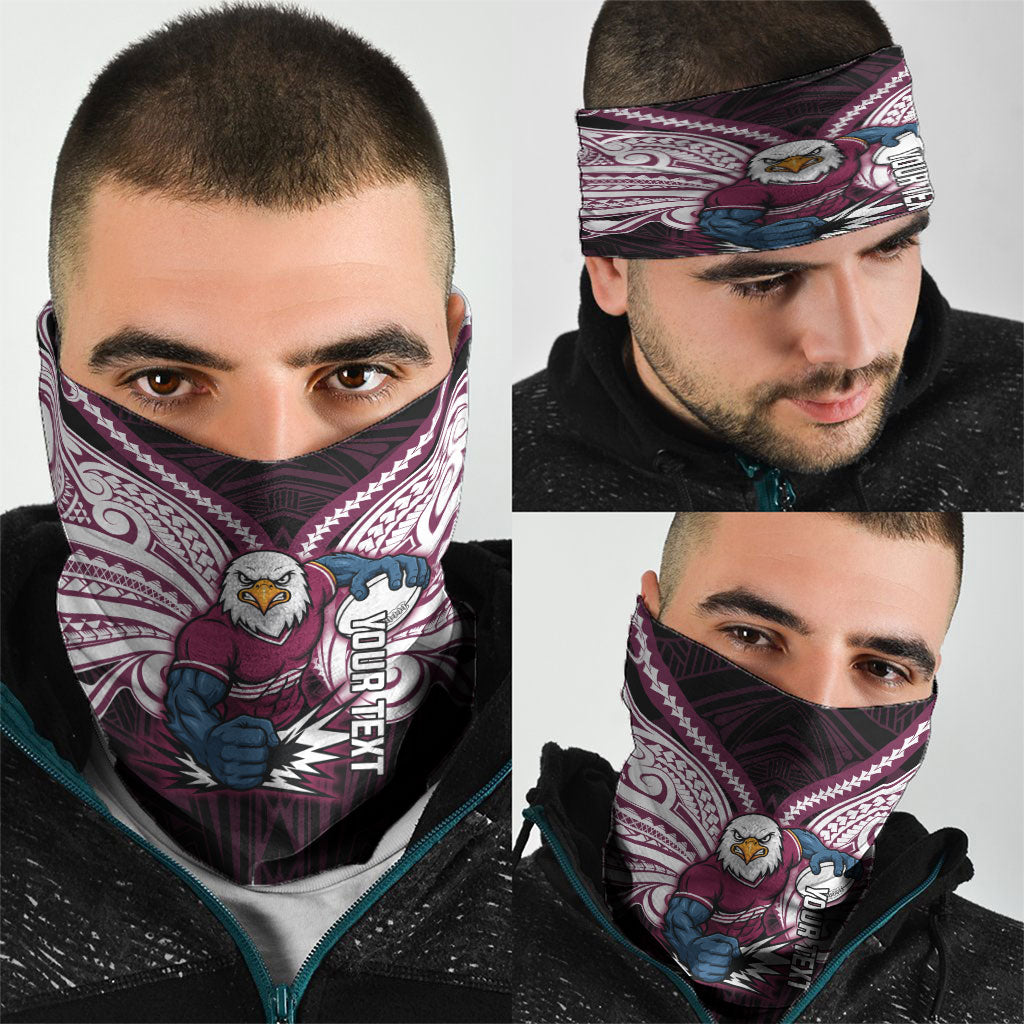 Custom Manly Warringah Sea Eagles Neck Gaiter Sea Eagle Warrior Polynesia Islander Rugby Mascot