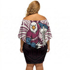 Custom Manly Warringah Sea Eagles Off Shoulder Short Dress Sea Eagle Warrior Polynesia Islander Rugby Mascot
