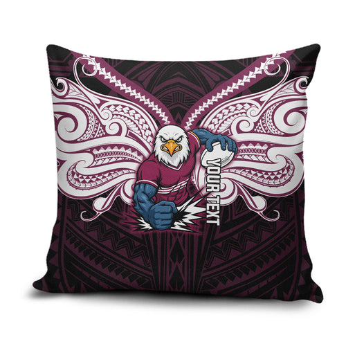 Custom Manly Warringah Sea Eagles Pillow Cover Sea Eagle Warrior Polynesia Islander Rugby Mascot