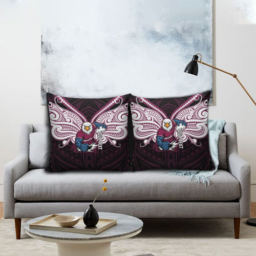 Custom Manly Warringah Sea Eagles Pillow Cover Sea Eagle Warrior Polynesia Islander Rugby Mascot