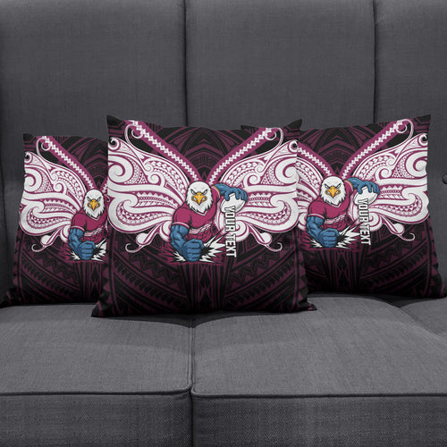 Custom Manly Warringah Sea Eagles Pillow Cover Sea Eagle Warrior Polynesia Islander Rugby Mascot