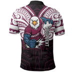 Custom Manly Warringah Sea Eagles Polo Shirt Sea Eagle Warrior Polynesia Islander Rugby Mascot