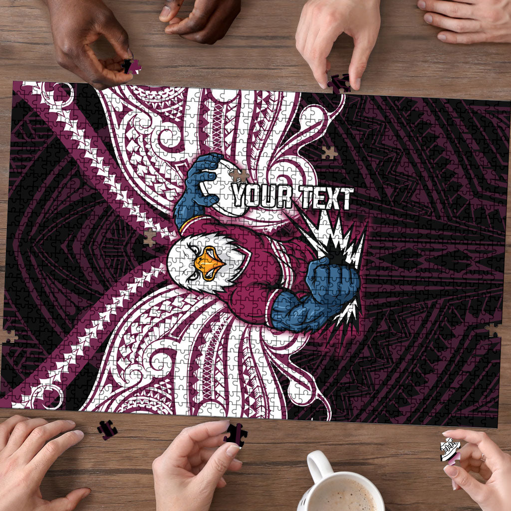 Custom Manly Warringah Sea Eagles Puzzle Sea Eagle Warrior Polynesia Islander Rugby Mascot
