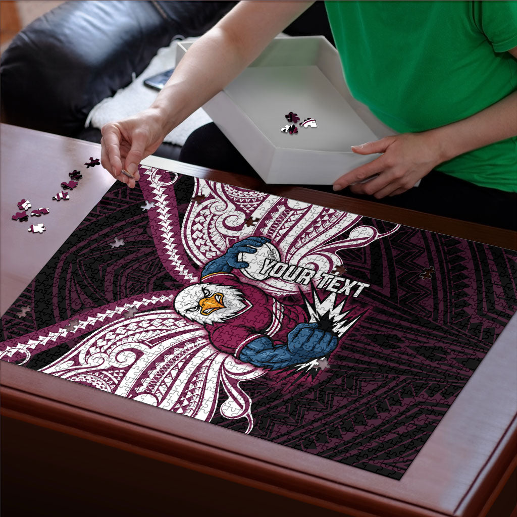 Custom Manly Warringah Sea Eagles Puzzle Sea Eagle Warrior Polynesia Islander Rugby Mascot