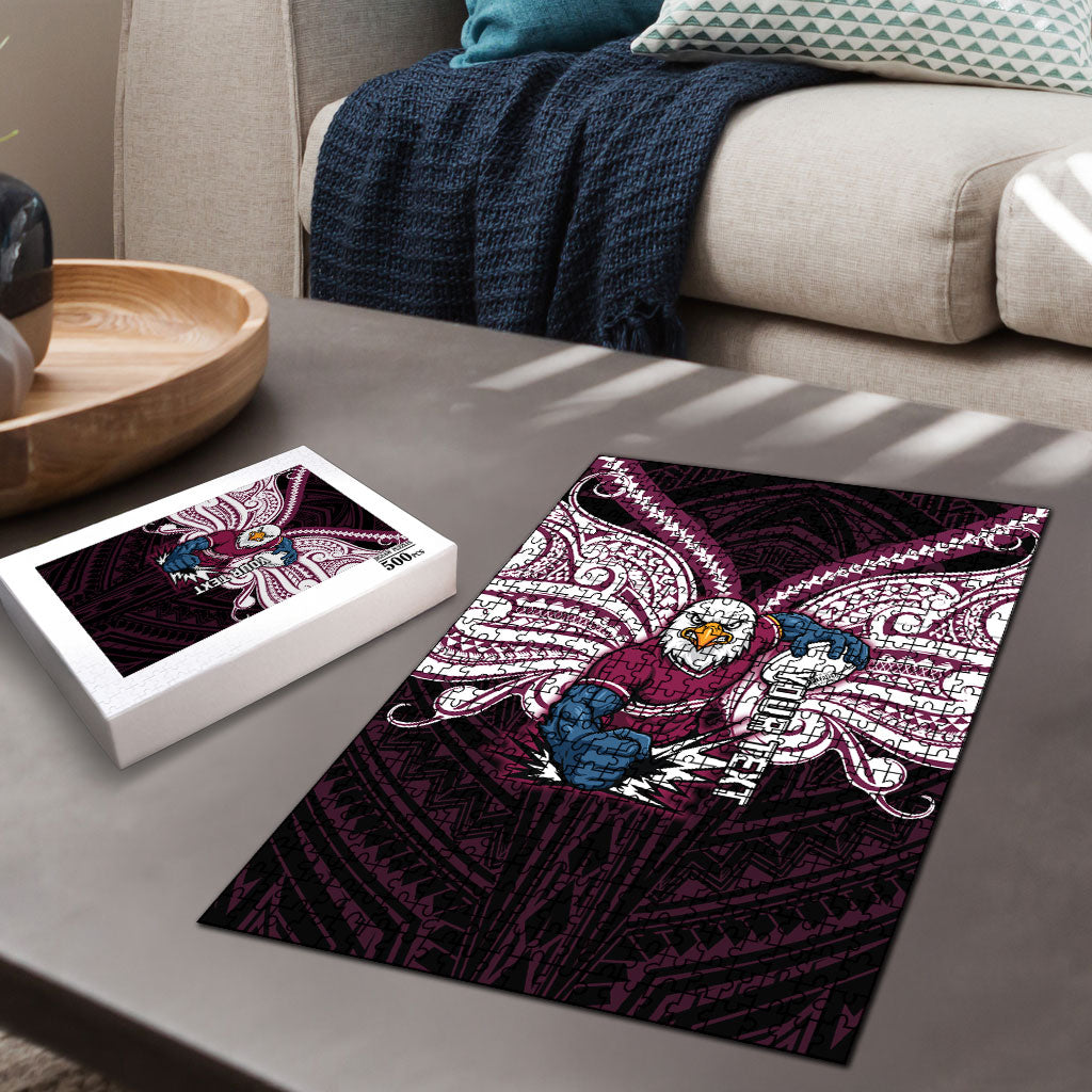 Custom Manly Warringah Sea Eagles Puzzle Sea Eagle Warrior Polynesia Islander Rugby Mascot
